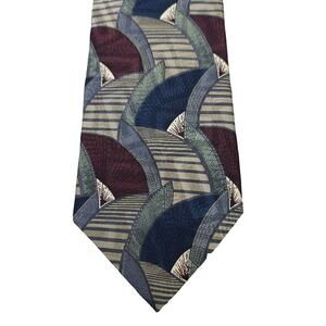 JB BRENT & Co Neck Tie All Silk Hand Crafted Vintage 90s Abstract Art to Wear